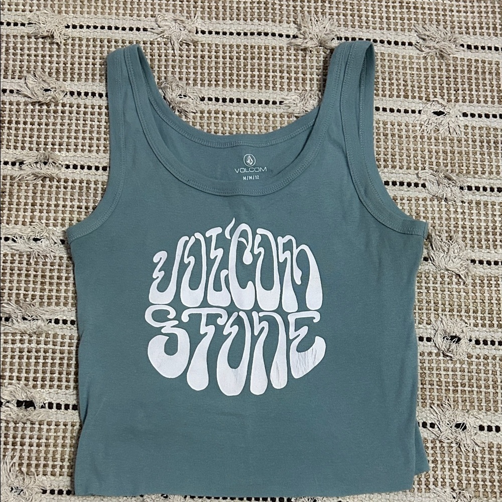 Volcom Women's Blue Tank with White Graphic
